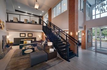 Resident lounge with fireplace